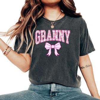 Retro Granny Pink Coquette Bow Floral Team Matching Women Women's Oversized Comfort T-Shirt - Monsterry