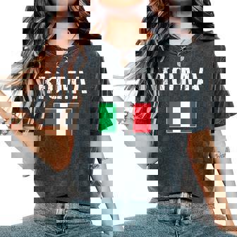 Roma Italia Rome Italia Bandera Italiana Roma Camiseta extragrande cómoda para mujer - Regaloses