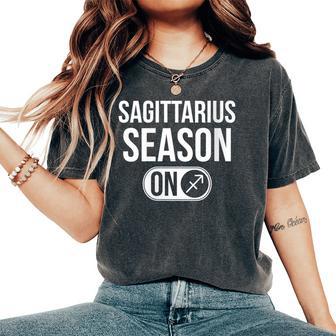 Sagittarius Season On Astrology Zodiac Sign Women's Oversized Comfort Colors T-Shirt | Mazezy