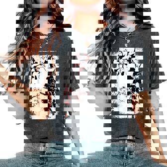 Samurai Giraffe Ninja Budo Japan Worrior Cherry Blosson レディースオーバーサイズコンフォートTシャツ - Kawaiitshirt