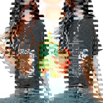 Santa 67 Math Teacher Christmas Meme School Costumes Women's Oversized Comfort T-Shirt | Seseable CA