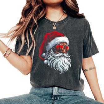 Santa Claus Face Retro Sunglasses Cool Christmas Women Women's Oversized Comfort T-Shirt - Thegiftio UK