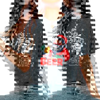 Santa Drinking Beer- It's The Most Wonderful Time For A Beer Women's Oversized Comfort T-Shirt | Mazezy