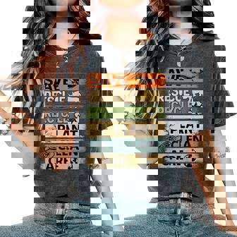 Save Rescue Recycle Plant Care Earth Day Women's Oversized Comfort T-Shirt - Seseable