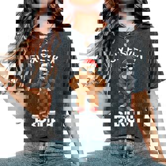 Six Seven Bruh Bigfoot Christmas Santa Cool Sasquatch Women's Oversized Comfort T-Shirt - Monsterry