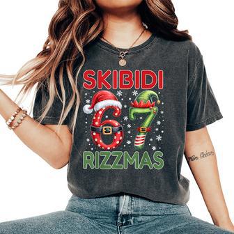 Skibidi Rizzmas 67 Christmas Six Seven Xmas Boys Girls Women's Oversized Comfort T-Shirt - Thegiftio UK