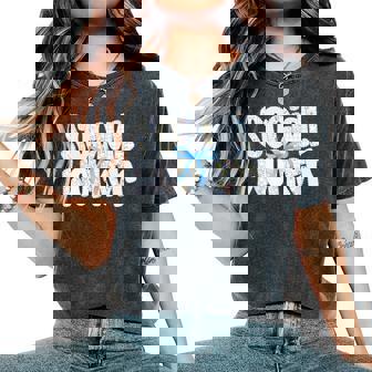 Social Worker Floral Coquette Bow Lcsw Social Work Month Women's Oversized Comfort T-Shirt | Seseable UK