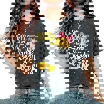 Softball Little Sister Biggest Fan Softball Sister Toddler Women's Oversized Comfort T-Shirt | Seseable FR