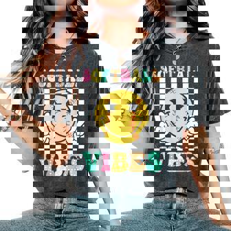 Softball Vibes Softball Retro Groovy Game Day Girls Women Women's Oversized Comfort T-Shirt | Seseable CA