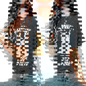 Somebunny Loves RC Planes Cute Easter Bunny RC Pilot Women's Oversized Comfort Colors T-Shirt | Mazezy