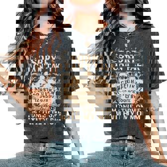 Sorry I Can't Talk I'm On The Phone With My Mom Quote Women's Oversized Comfort T-Shirt | Seseable FR