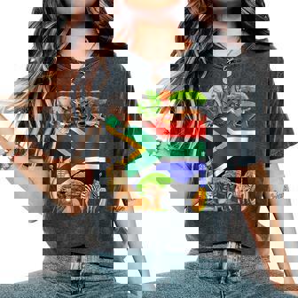 South Africa Flag South African Roots South African Pride Women's Oversized Comfort Colors T-Shirt | Mazezy