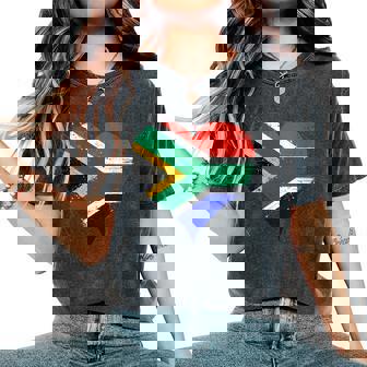 South African Expat On Freedom Day A Cool South Africa Flag Women's Oversized Comfort Colors T-Shirt | Mazezy