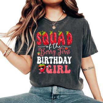 Squad Of Berry First Birthday Girl Sweet One Strawberry Women's Oversized Comfort T-Shirt - Thegiftio UK