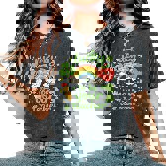 St Patrick's Day Teacher Lucky Teacher Retro St Patrick Women's Oversized Comfort T-Shirt - Thegiftio