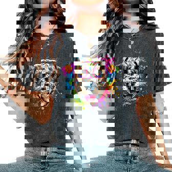 Sugar Skull Dog Dia De Los Muertos For Women Women's Oversized Comfort T-Shirt - Thegiftio