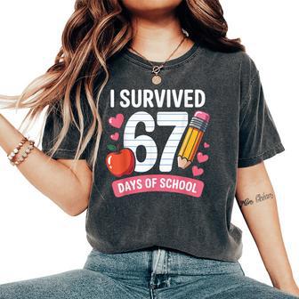 I Survived 67 Days Of School Six Seven 6 7 Teacher 67 Days Women's Oversized Comfort T-Shirt - Thegiftio UK