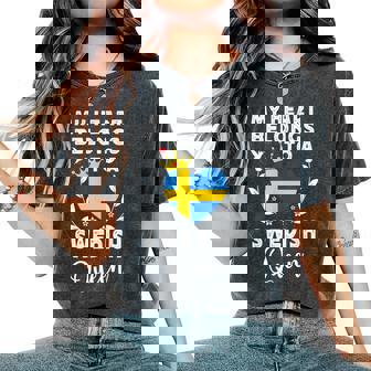 Swedish Queen Swedish Wife Girlfriend Sweden Flag Women's Oversized Comfort Colors T-Shirt | Mazezy