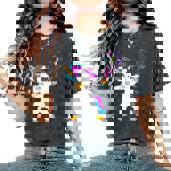 Tennis Licorne Danse Dab Cadeau Pour Les Filles De Tennis T-shirt oversize confortable pour femme - Cadeauxyz