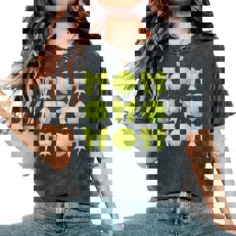 Tennis Mom Sister Coquette Bows Cute Teen Girls Tennis Women's Oversized Comfort Colors T-Shirt | Mazezy