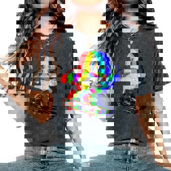 Trippy House Music Ghost Halloween Techno Rave Skateboarding Women's Oversized Comfort Colors T-Shirt | Mazezy