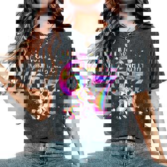 Unicorn I Was 6 Now I'm 7 Six Seven 7Th Bday Birthday Girl Women's Oversized Comfort T-Shirt | Seseable UK