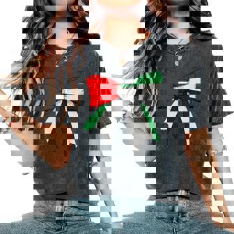 United Arab Emirates Emirati UAE Flag Girl Coquette Bow Women's Oversized Comfort Colors T-Shirt | Mazezy