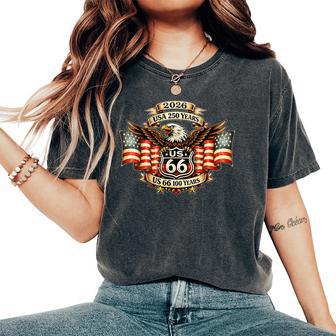 Usa 250 Us Highway 66 Mother Road Anniversary Eagle Tattoo Women's Oversized Comfort T-Shirt - Monsterry