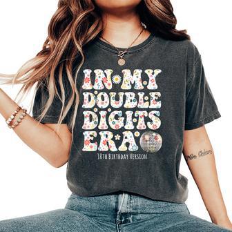 Versión De Décimo Cumpleaños De In My Double Digits Era Groovy Retro Camiseta extragrande cómoda para mujer - Regaloses