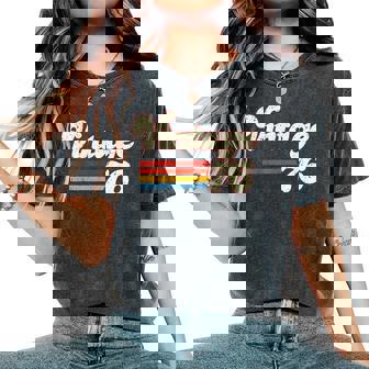 Vintage 76 Happy 50Th Birthday Retro Women's Oversized Comfort T-Shirt - Thegiftio