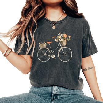 Vintage Floral Bicycle Women's Oversized Comfort T-Shirt - Thegiftio