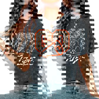 Vintage Go Cheers Tigers School Team Spirit For Women Girls Women's Oversized Comfort Colors T-Shirt | Mazezy