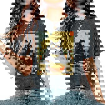 Vintage Japanese Cat Ramen Cat Dad Retro Graphic Women Women's Oversized Comfort T-Shirt | Seseable FR