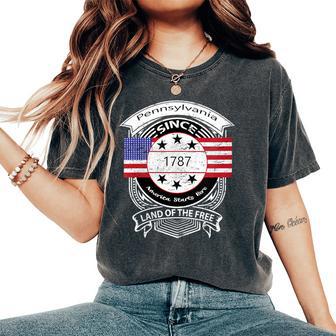Vintage Pennsylvania Since 1787 US State Women's Oversized Comfort Colors T-Shirt | Mazezy