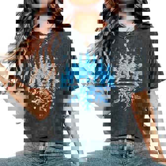 Vintage Snowflake Christmas Tree Pjs Xmas Women Women's Oversized Comfort T-Shirt - Thegiftio