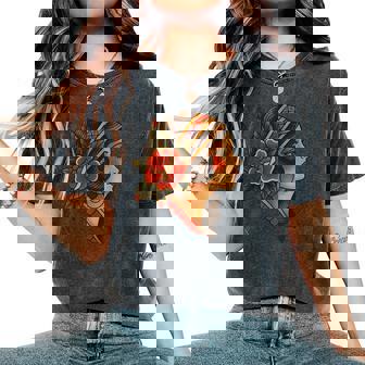 Vintage Traditional Tattoo Woman Women's Oversized Comfort T-Shirt | Seseable FR