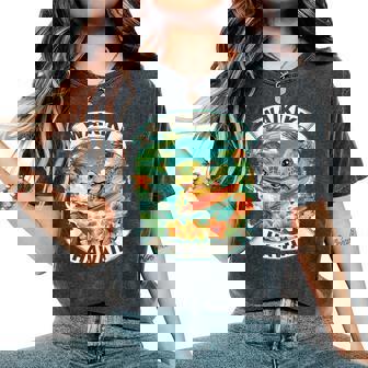 Waikiki Hawaii Cute Sea Turtle Surfing Summer Vacation Women's Oversized Comfort T-Shirt | Seseable UK