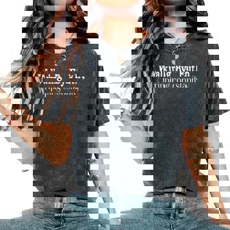 Walking By Faith Tripping Constantly Christian Bible Quotes Women's Oversized Comfort T-Shirt | Seseable FR