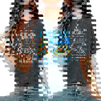 I Wear Blue For My Nephew Autism Awareness Autism Aunt Uncle Women's Oversized Comfort T-Shirt | Seseable FR