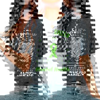 I Wear Green For Mental Health Awareness Womens Kids Women's Oversized Comfort Colors T-Shirt | Mazezy