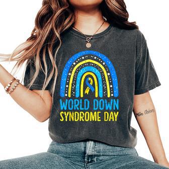 World Down Syndrome Day Awareness National T21 Month Rainbow Women's Oversized Comfort T-Shirt - Thegiftio UK