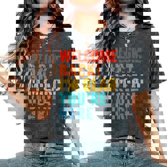 おかえりなさい、ここに来てくれて嬉しいです 男性 女性 子供 レディースオーバーサイズコンフォートTシャツ - Kawaiitshirt