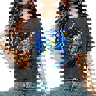 カエルキャッチャー 男の子 女の子 カエルハンター ゴッホ カエル レディースオーバーサイズコンフォートTシャツ - Kawaiitshirt