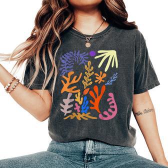 マティス 絵画 美的 花 人工抽象 秋 レディースオーバーサイズコンフォートTシャツ - Kawaiitshirt