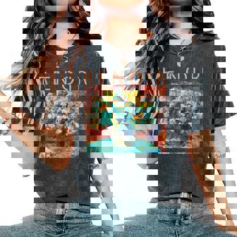 ルノワール 面白いtシャツ 名作アート 菊の花 絵画 メンズ レディース 面白い 服 美術 おもしろ レディースオーバーサイズコンフォートTシャツ - Kawaiitshirt