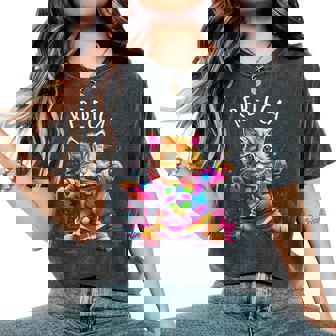 レベッカ 踊る子猫デザイン 女の子 名前 レベッカ レディースオーバーサイズコンフォートTシャツ - Kawaiitshirt