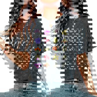 蘭の花の種類植物チャートガイド レディースオーバーサイズコンフォートTシャツ - Kawaiitshirt