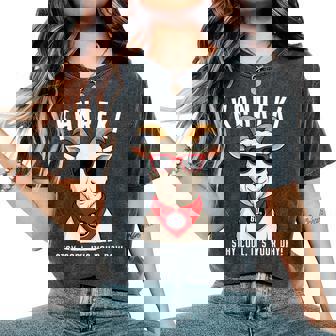 還暦祝い 羊 ひつじ やぎ好き 干支 父 男性 女性 還暦 お祝い 60歳 おもしろ おもろい レディースオーバーサイズコンフォートTシャツ - Kawaiitshirt