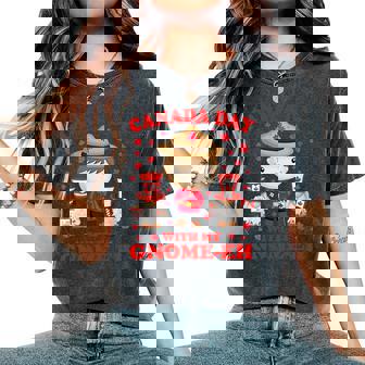 Canada Day Flag With My Gnomies Boys Girls Kids Women's Oversized Comfort Colors T-Shirt | Mazezy