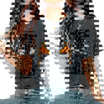 Cheer Dad For Cheerleader And Cheerleading Father Women's Oversized Comfort Colors T-Shirt | Mazezy